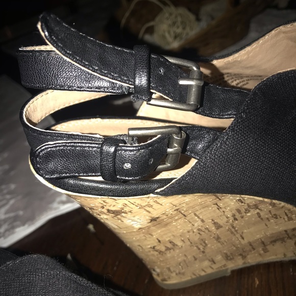 Hot tomato brand size 11 black cork wedges - Picture 4 of 8
